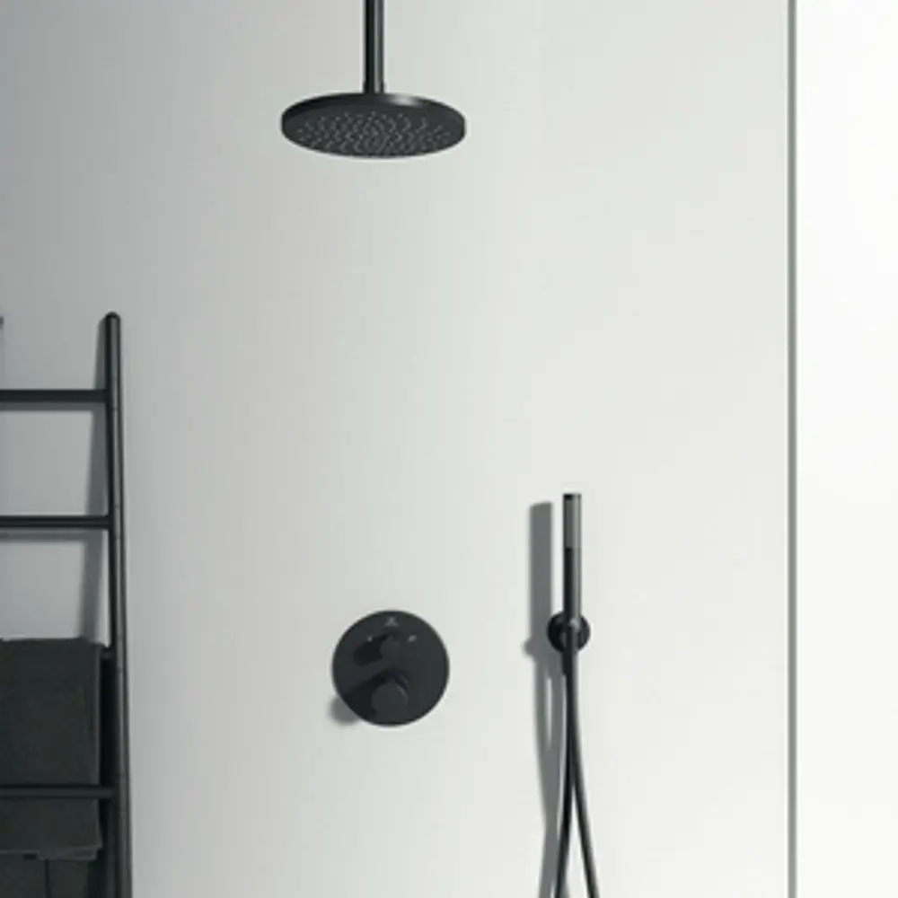 IS-Badethermostat-UP-Ceratherm-T100-Bausatz-2-Rosette-d163mm-Silk-Black-A5814XG gallery number 5